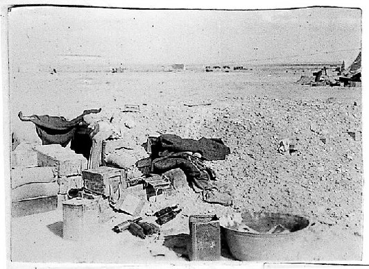 dougout at Maaten Bagush 1941 Corp Norman Say