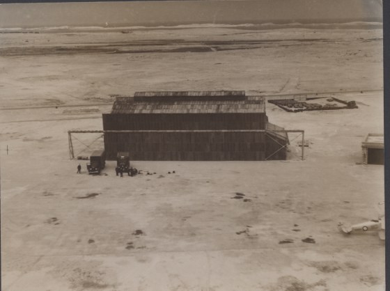 113 Squadron, believed to be Mersa Matruh - 1938 or 1939 during photo
survey of desert. Note Hind with 113 on fuselage in lower right. Upper left appears
to be train cars? In the top photo there appears to be a tank dug in upper center.
SOURCE/COPYRIGHT: John Allen, son of F/Sgt (W/O) Dick Allen