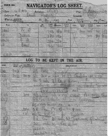 Ian Blair flight log 113 Squadron